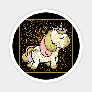 Gold Glitter Unicorn Magnet